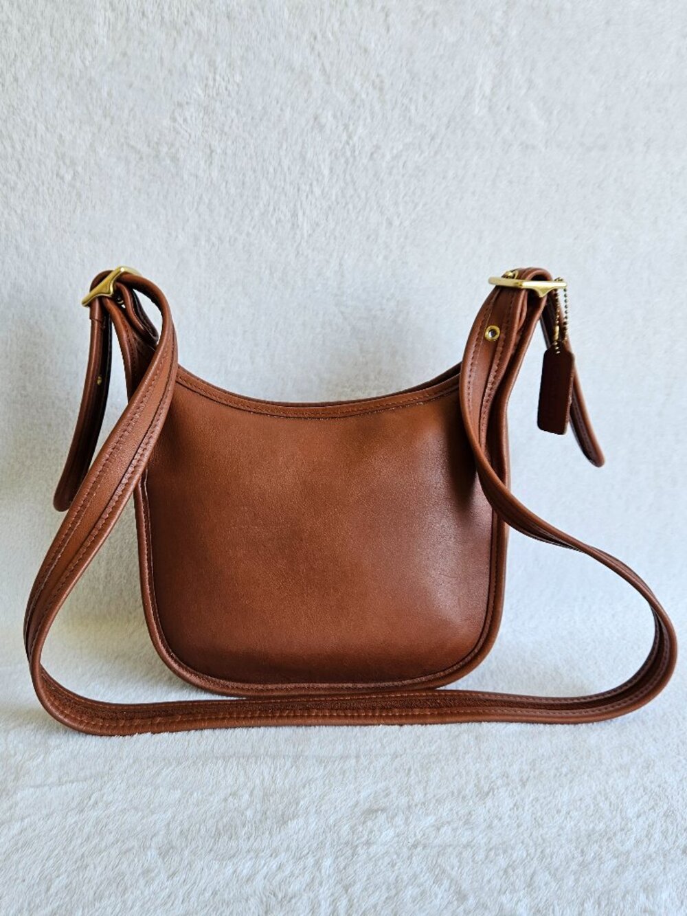 Vintage COACH 9950 Camel Brown Buttery Leather Bag Janice Legacy Glove-Tanned